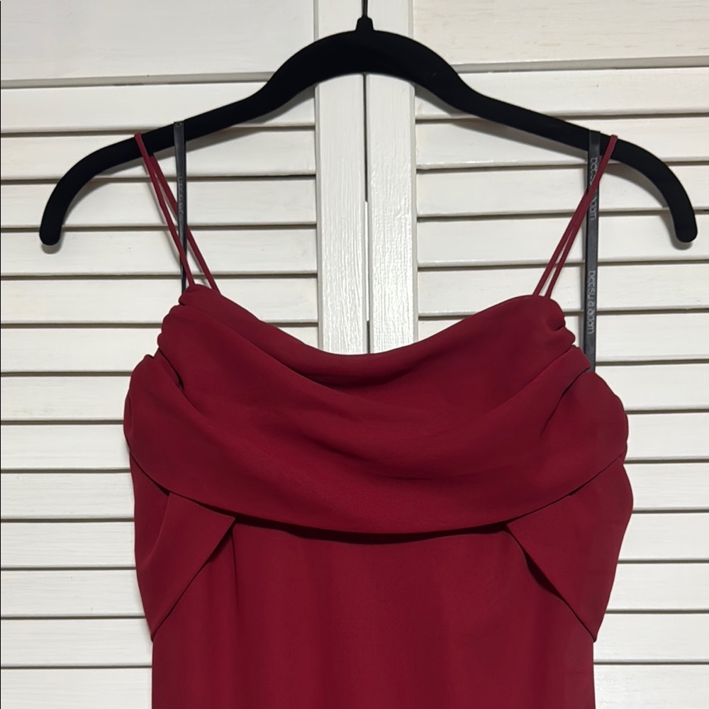 Elegant Burgundy Spaghetti Strap Dress - Picture 4 of 4
